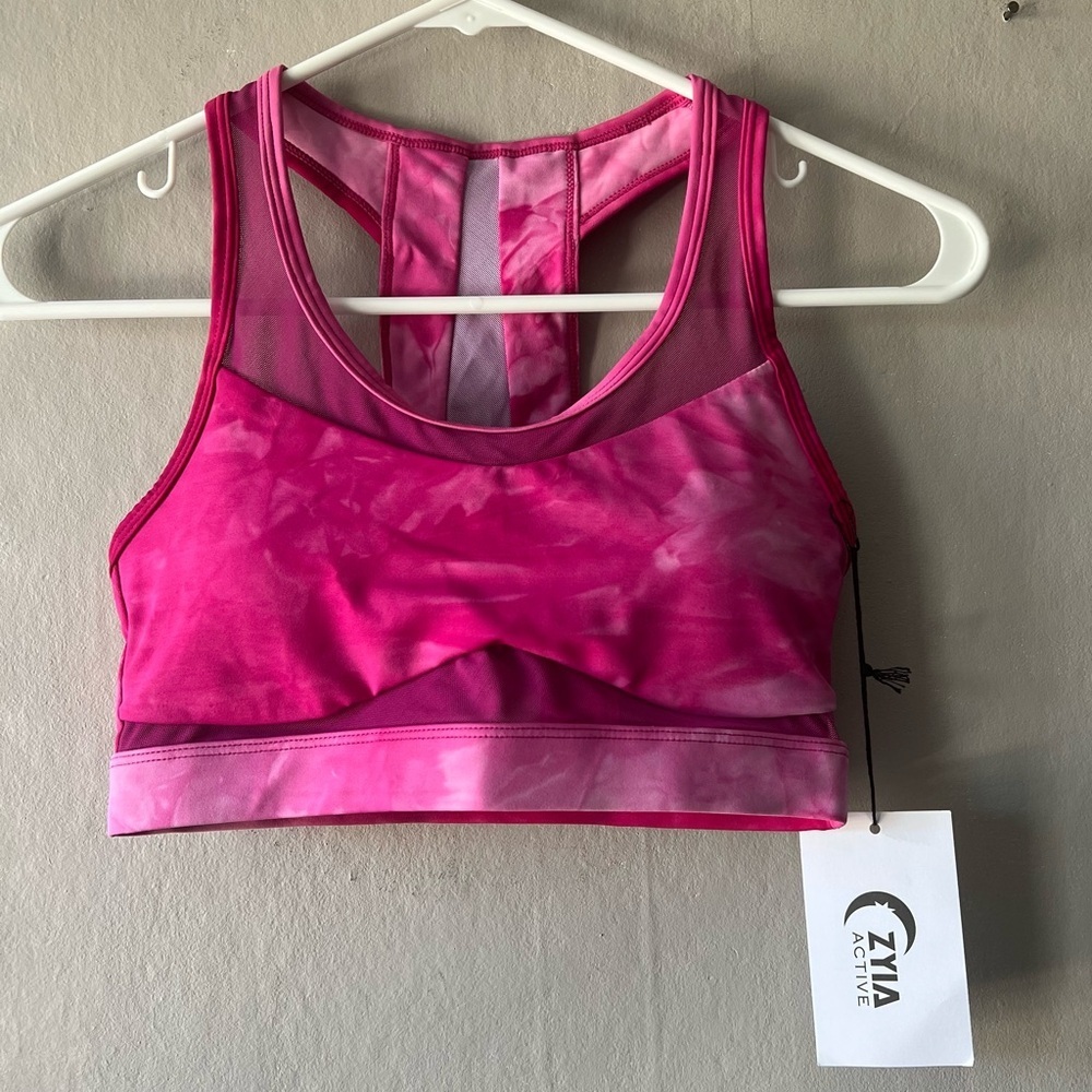 Zyia Active Fuchsia Hendrix Mesh Light N Tight Sports Bra Size XS NWT